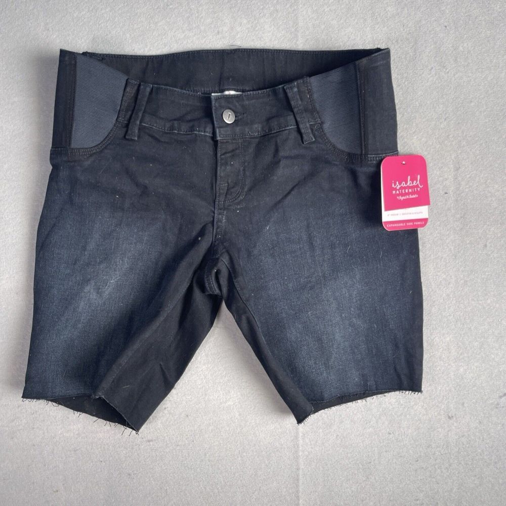 Isabel Maternity by Ingrid & Isabel Side Panel Midi Maternity Jean Cut Off Short